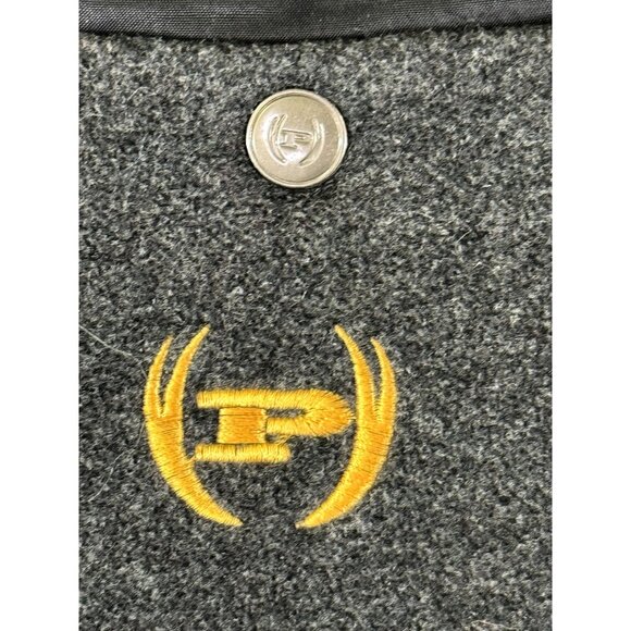 Phat Farm mens XLarge reversable wool blend varsity jacket Grey, yellow and blac - Picture 5 of 15